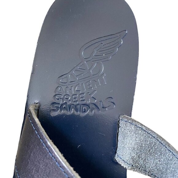 Ancient Greek Sandals Melpomeni Toe Loop Braided Blue Gold Leather Size 40 US 10 - Picture 6 of 9